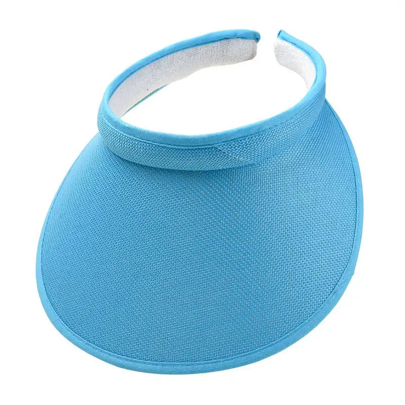 Women's Straw Sun Visor Hat UV Protection Adjustable Empty Top Casual Beach Golf Outdoor Sunshade Cap Oasis Select Blue