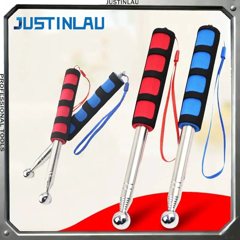 JUSTINLAU 1M~1.6M Hollow Drum Detection Hammer Room Detection Tool Hollow Drum Hammer Stainless Steel Telescopic Drum Hammer Oasis Select