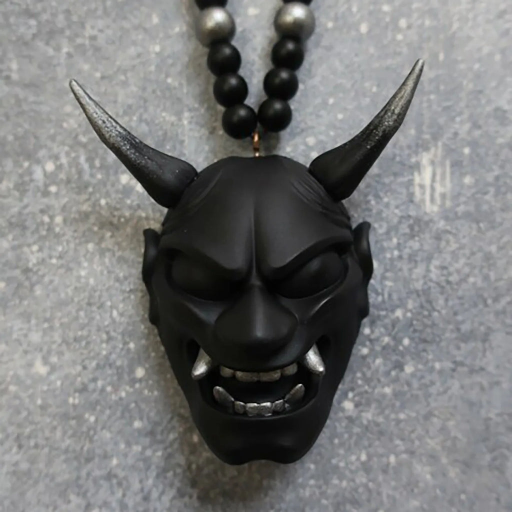 Samurai-Kabuto Helmet Hannya Japanese Oni Car Rear View Mirror Charm Japanese Ghosts Hanging Ornament Personalized Pendant Oasis Select J