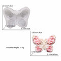 Diy Mold Soft Rose Butterfly Mold Resin Decorative Mold Decorative For Handcraft Creation Commercial Production Craft Teaching Oasis Select White
