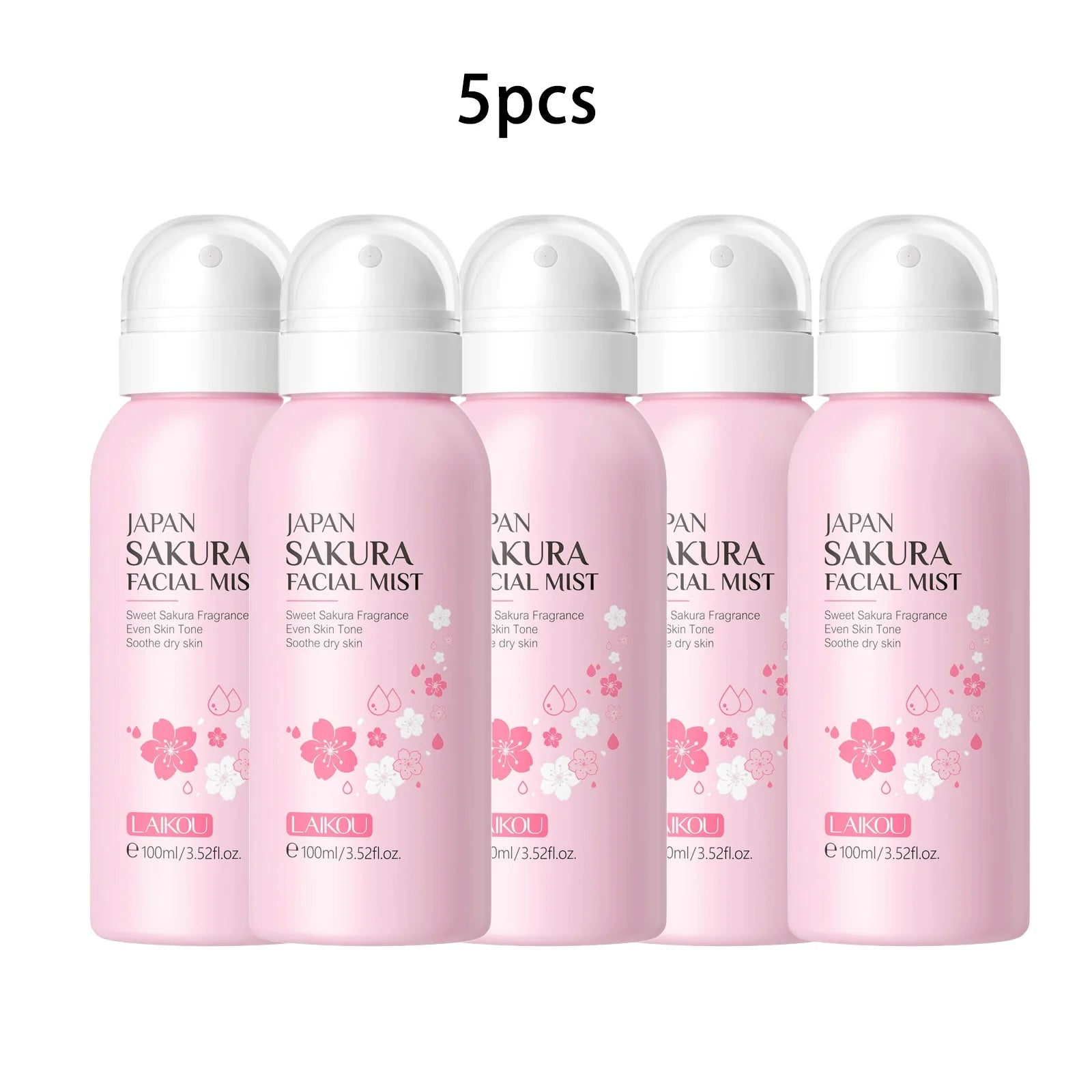 LAIKOU Sakura Toner Hydrating Moisturize Gentle Repair Brightening Skin Improve Glow Serum Toner Spray 100ml Oasis Select 5pcs