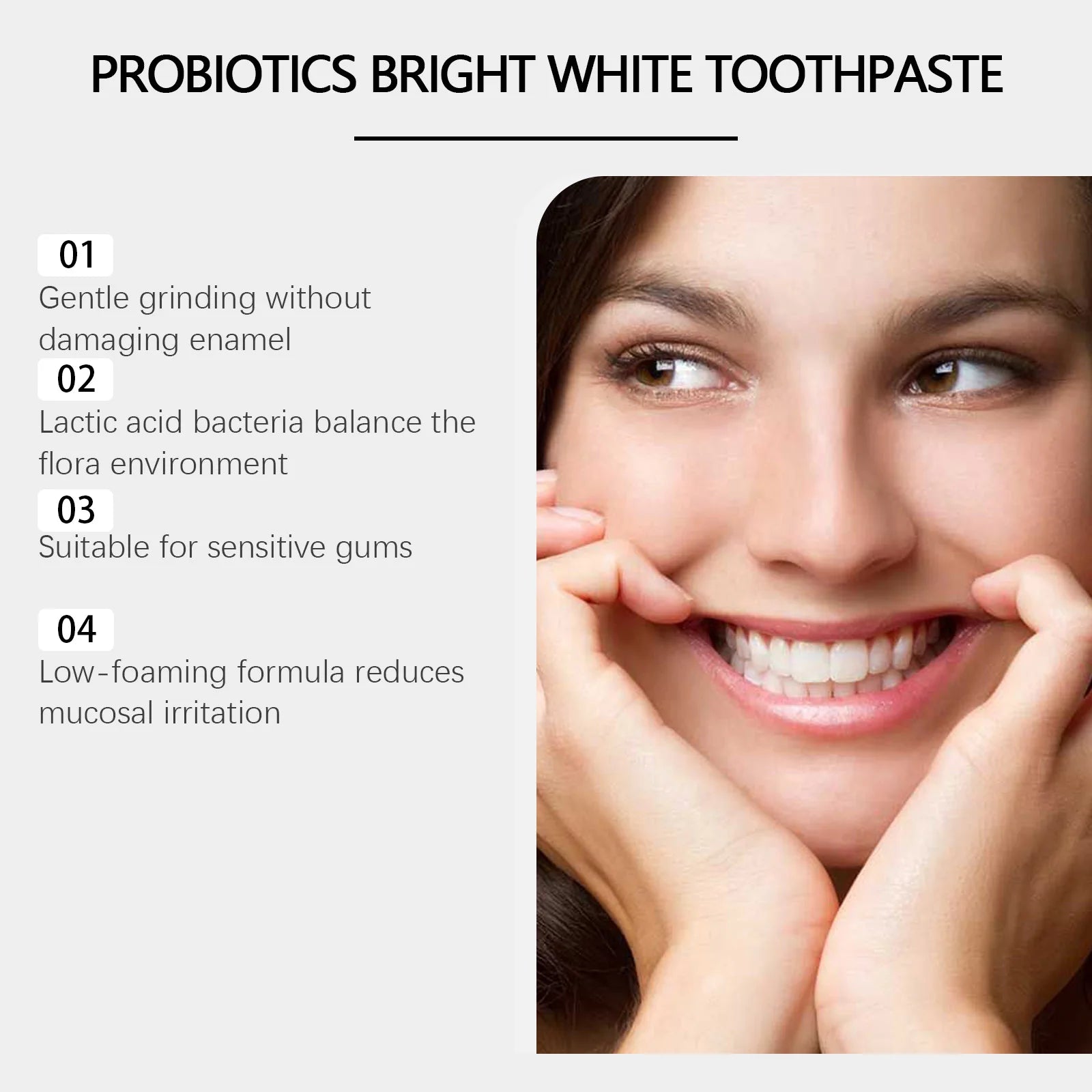 Probiotic Toothpaste Whitening Tooth Gentle Cleansing Dental Plaque Stains Remove Oral Bad Breath Tooth Brighten Product Oasis Select