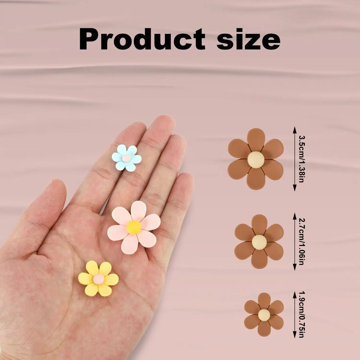3D Flower Fridge Magnets, 3 Sizes Colorful Daisy Fridge Decoration for Locker Kitchen School Office Whiteboard Oasis Select