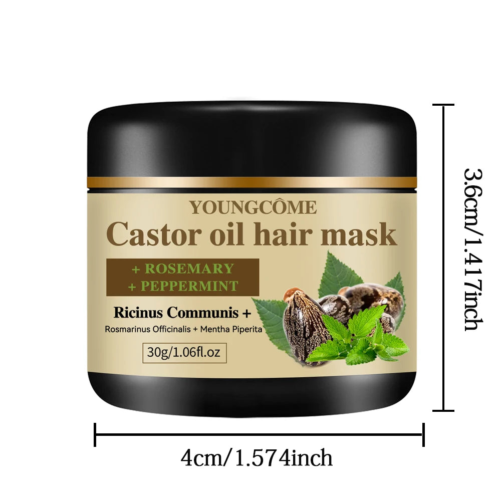 YOUNGCOME Pure Castor Oil Hair Growth Mask | Anti-Breakage Castor Oil Hair Mask Oasis Select hair mask 30g