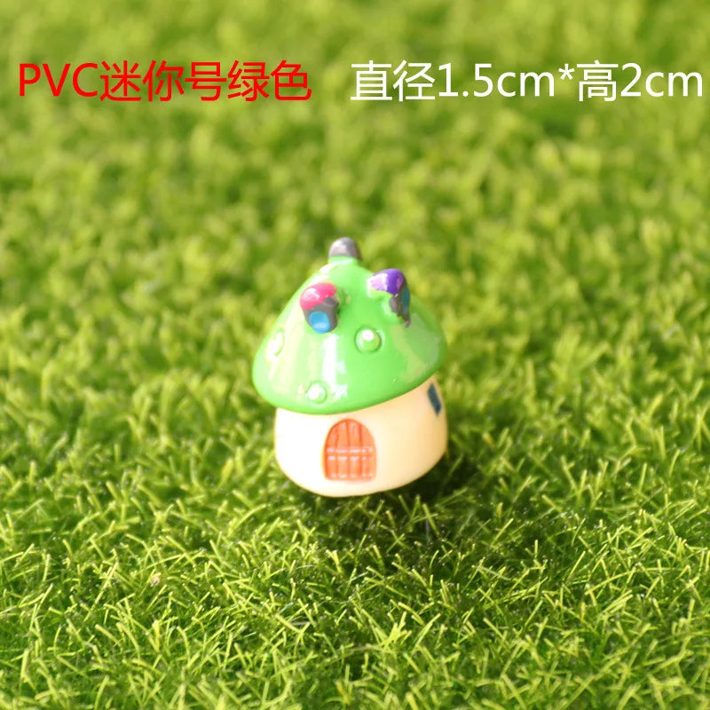 Mini Resin Moss Micro Landscape Decor Outdoor Fairy Miniature Garden Mushroom House Ornaments Handicraft Flower Pot Accessories Oasis Select XS-green
