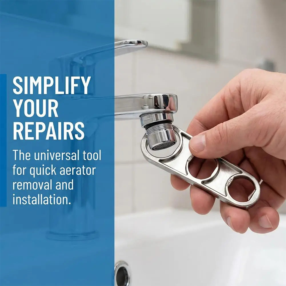 6 In 1 Faucet Wrench Aerator Removal Tool Universal Bubbler Spout Disassembly Key Kitchen Bathroom Plumber Maintenance Tool Oasis Select