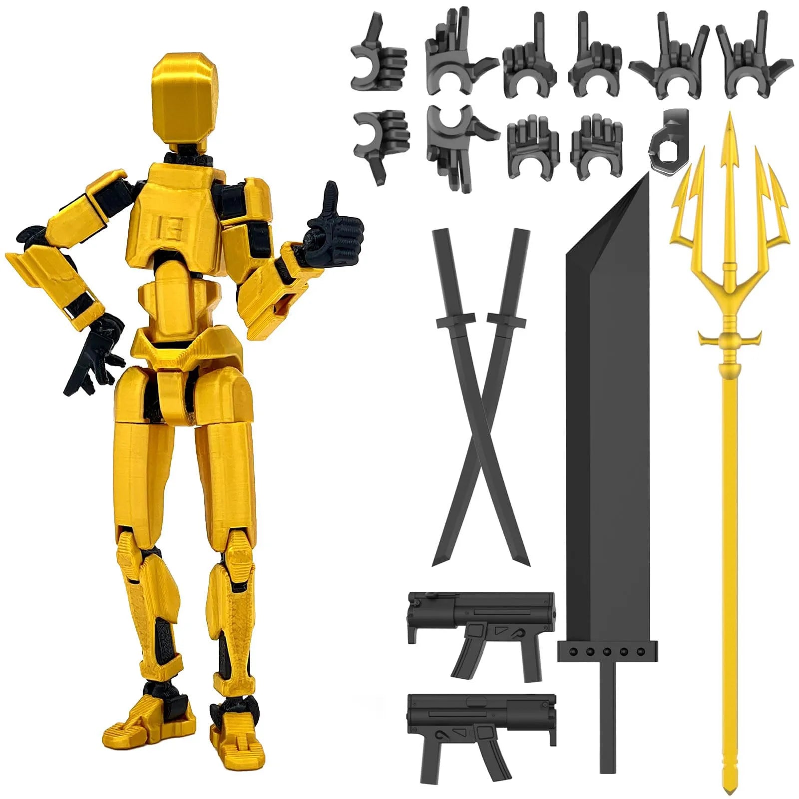 Lucky 13 3D Printed Movable Robot Action Figure & DIY Mannequin Robot Action Figure Oasis Select K One Size