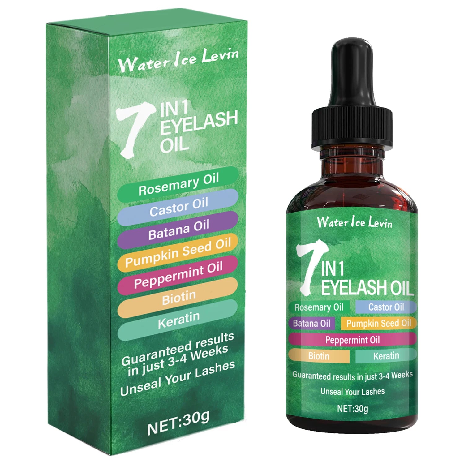 7-in-1 Eyelash Oil – Bee Venom, Collagen & Castor for Growth Eyelash Growth Oil Oasis Select green 30g