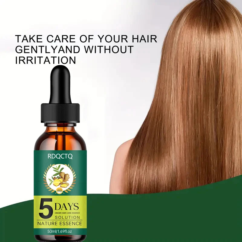 5-Day Ginger Hair Serum – Frizz Control & Shine Boost
