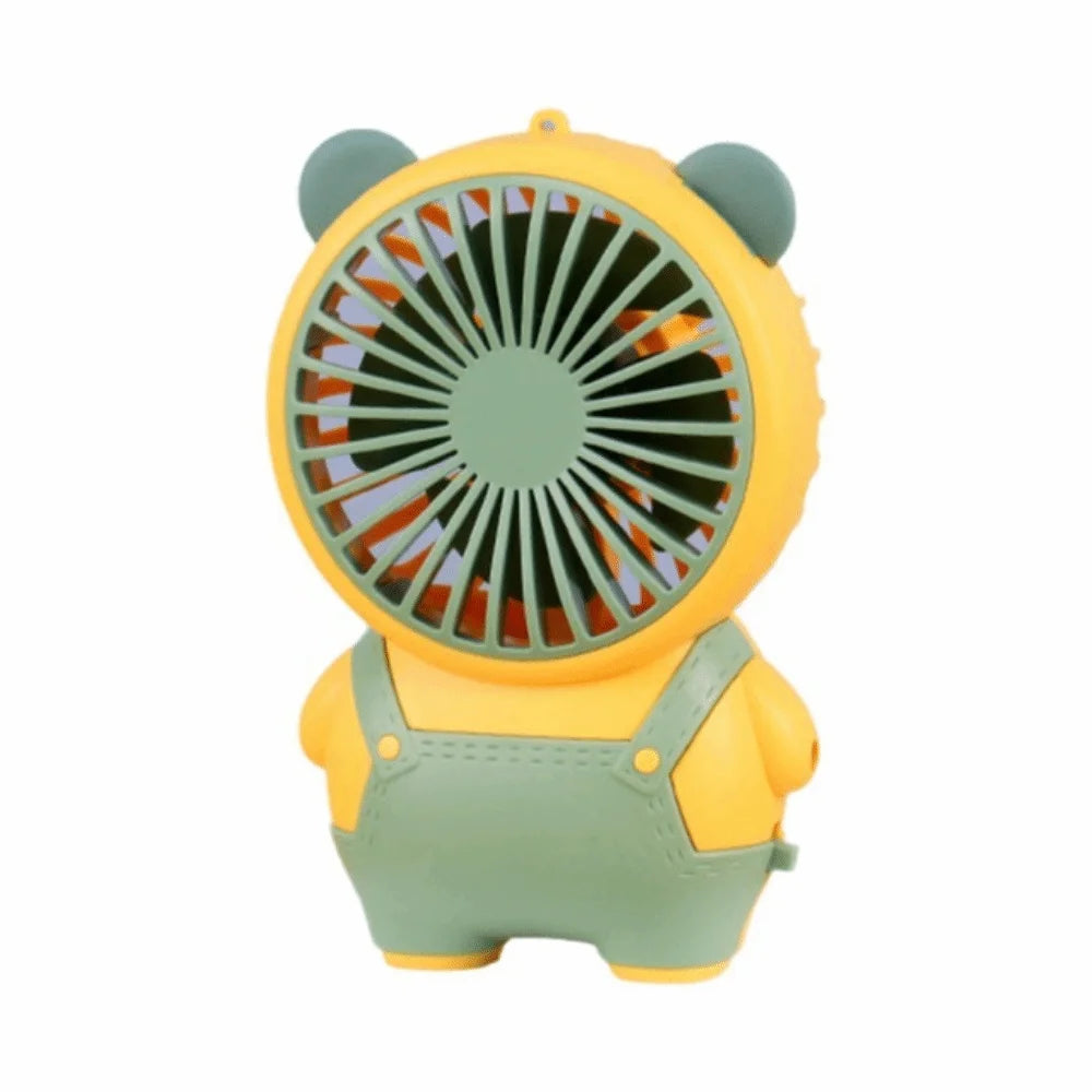 Bear Shape Desktop Mini Fan USB Rechargeable Portable Children's Handheld Fan Lightweight Quiet Operation Small Electric Fan Oasis Select Yellow
