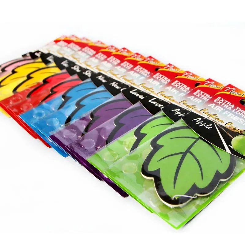 1/2/3/4Pcs Car Air Freshener Natural Scented Tea Paper Auto Hanging Vanilla Perfume Fragrance Leaf Shape Car Interior Oasis Select