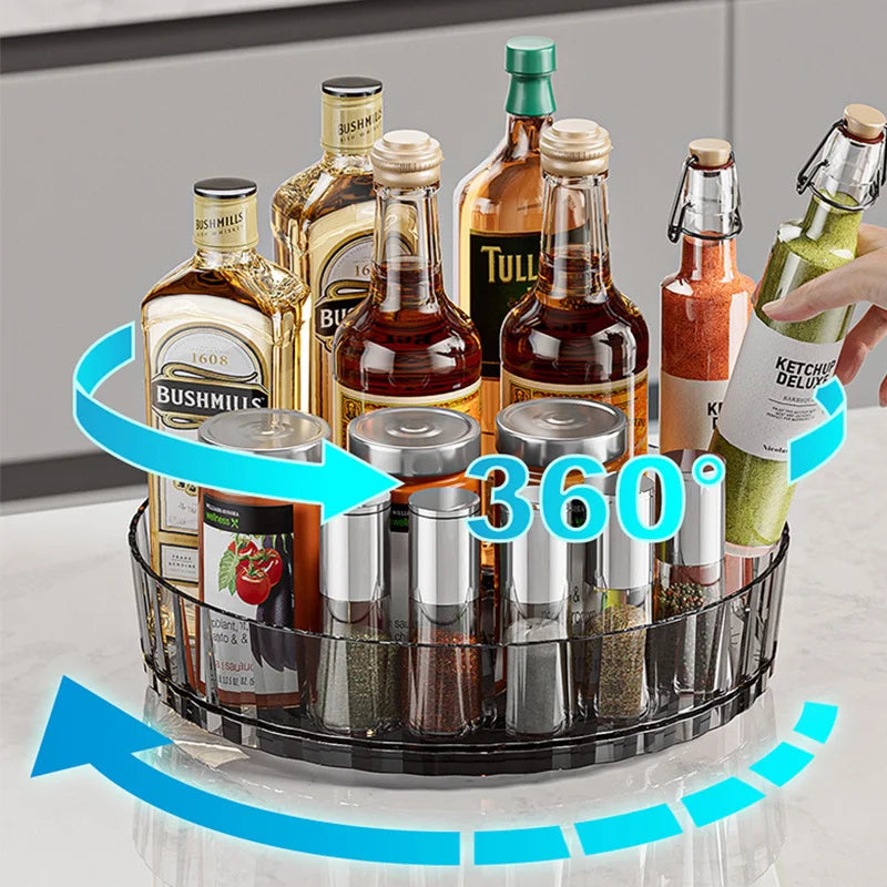 360° Rotating Storage Tray – Kitchen, Bathroom & Countertop