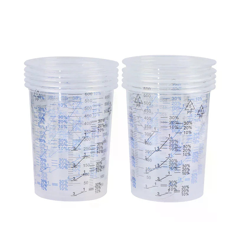 Plastic Paint Mixing Cup 600ml Mixing Pot Paint Mixing Calibration Cup For Precise Mixing Of Paint And Liquid High Quality 10pcs Oasis Select