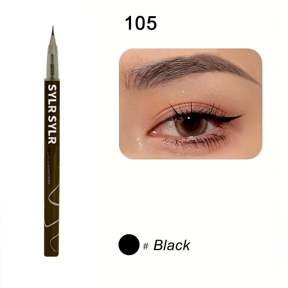 0.008mm Ultra Fine Eyebrow Pen Long Last Smudge Proof Waterproof Sweat-Proof High Pigmented Easy Applying Liquid Eye Brow Pencil Oasis Select 105 Black
