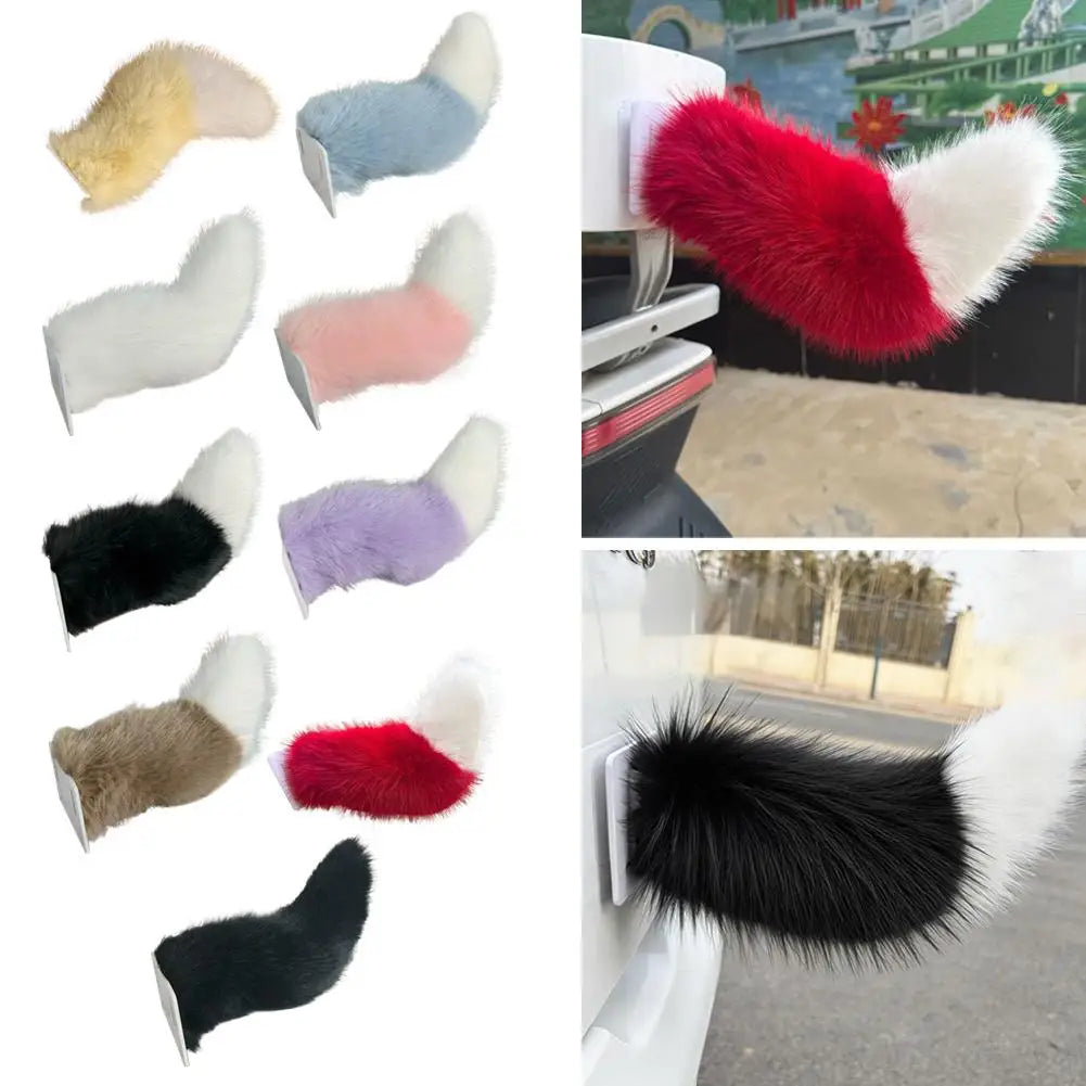 Car Rear Decorative Tail Plush Tail Ornament Motorcycle Plush Tail Decoration Accessories Easy To Use For Backpack Luggage Oasis Select