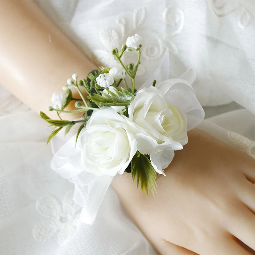 Artificial Fabric Corsage & Wrist Flower | Satin Wedding