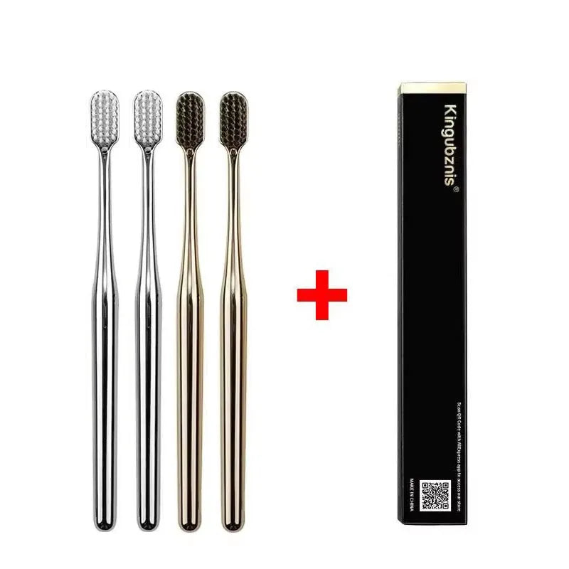 4/1pcs Luxury Soft Toothbrush Men Women Adult Tooth Brush Gold Silver Dental Brushes Elegance Gentle Toothbrushes Drop Shipping Oasis Select Mix-4pcs 3