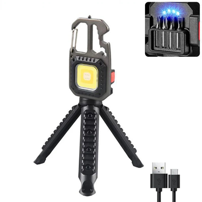 Mini LED Keychain Flashlight USB-C Rechargeable & Window Hammer