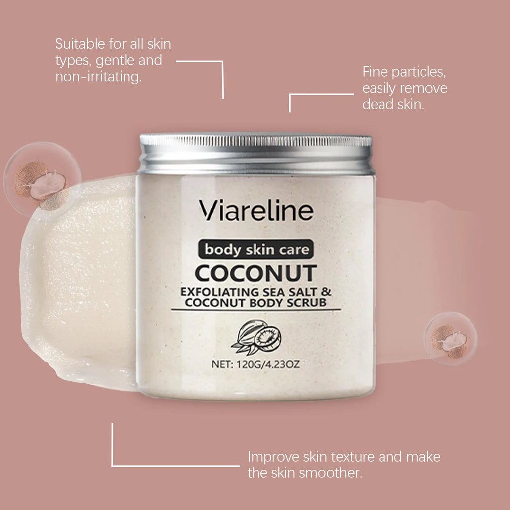 Sea Salt Body Scrub Exfoliating Deep Cleansing Remove Melanin Whiten Skin Shrink Pore Smooth Soft Nourish Coconut Coffee Scrub Oasis Select