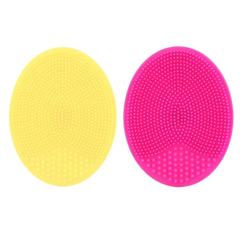 1/3pc Silicone Face Cleansing Brush Facial Deep Pore Skin Care Scrub Cleanser Tool New Mini Beauty Soft Deep Cleaning Exfoliator Oasis Select Yellow-Rose Red