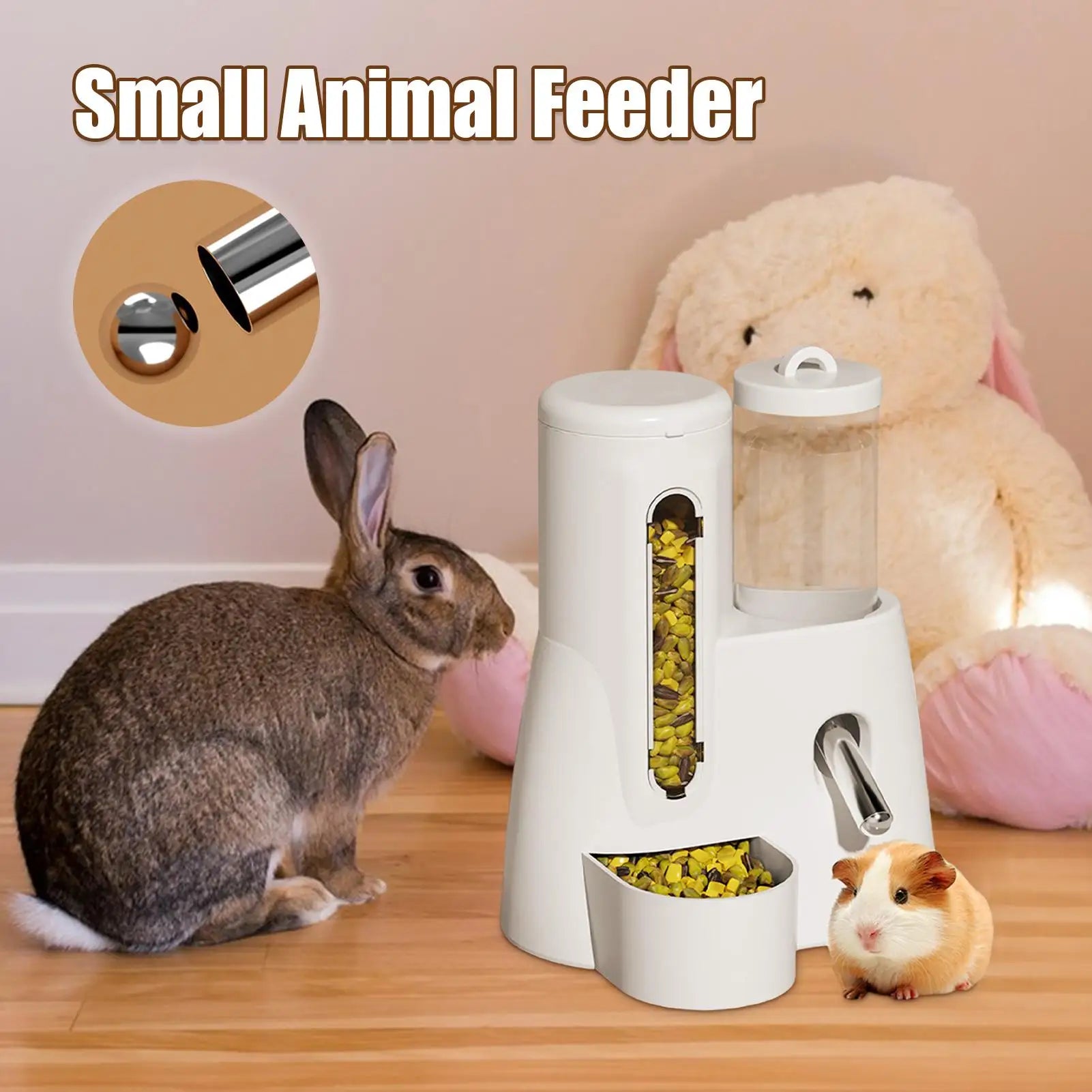 Automatic Hamster Feeder Hamster Feeder Automatic Water Dispenser 2in1 Large Capacity Feeding Supplies Pet Supplies Water bottle Oasis Select