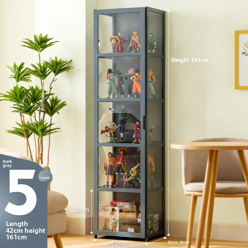 Figure display cabinet Acrylic display cabinet Lego display rack Transparent imitation glass Cosmetics shelf Household Oasis Select Five floors 42