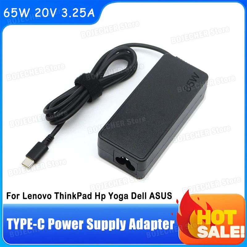 65W 20V 3.25A TYPE C Laptop Charger For Lenovo ThinkPad P51s P52s T470 T580s 45W Hp Yoga Dell ASUS USB C Power Supply Adapters Oasis Select