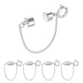 5Pcs Magnetic Bracelet Clasps and Closures with Safety Chain Never Fall Bracelet Extender Converter Magnetic Clasps for Women Oasis Select Rhodium