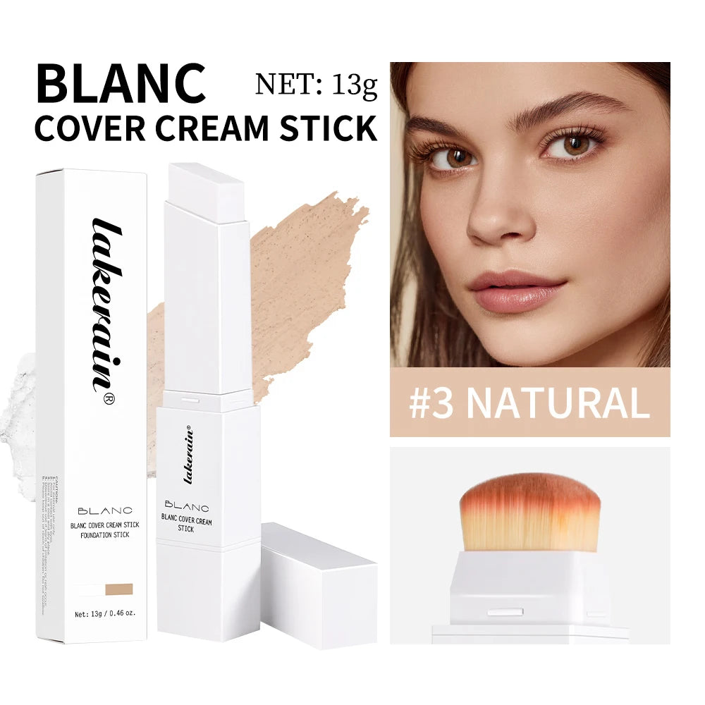 Color-changing Foundation Stick Blanc Foundation Korean Makeup Base High Coverage Concealer Natural Nude 2 IN 1 Foundation Stick Oasis Select 3natural