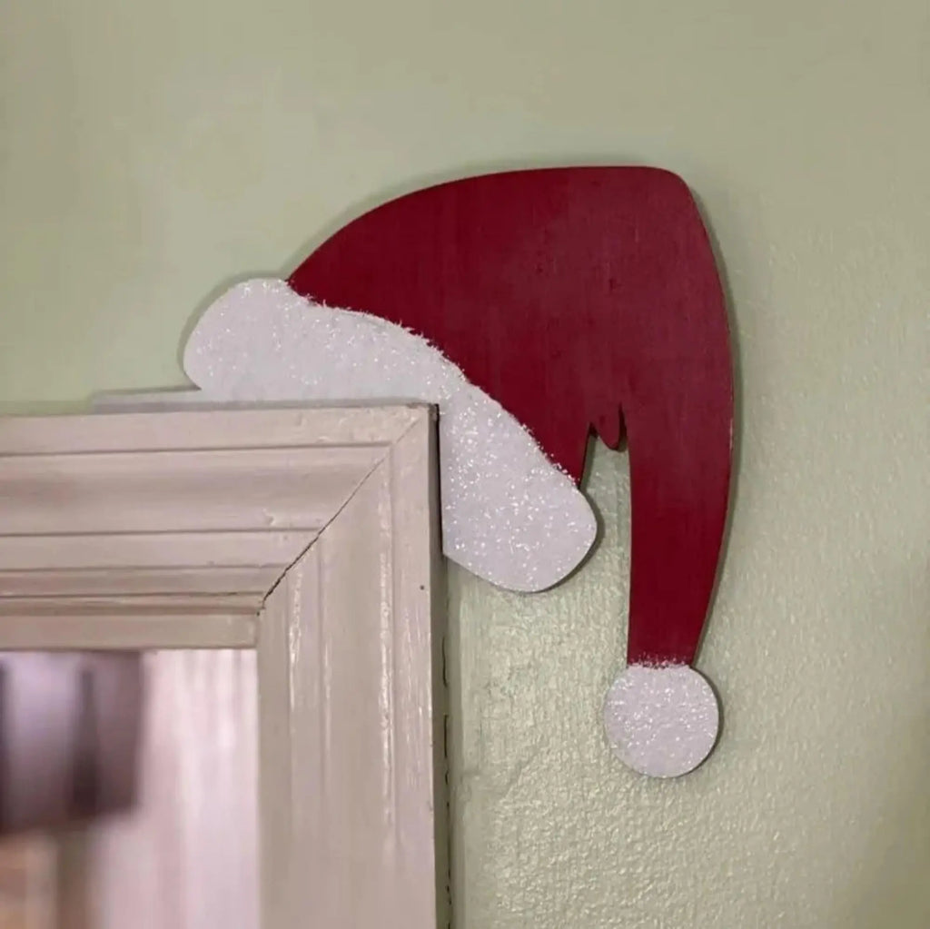 Christmas Decoration 2025 1pc Santa Clau Christmas Door Corner Decoration Diy Stitching Creatives Home Decor Colgante De Navidad Oasis Select Santa Hat 1
