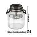 Pickle Jars 5L Airtight Round Storage Canister with Handle Pickle Holder for Brewing Kitchen Pantry Counter Countertop Food Oasis Select black cover