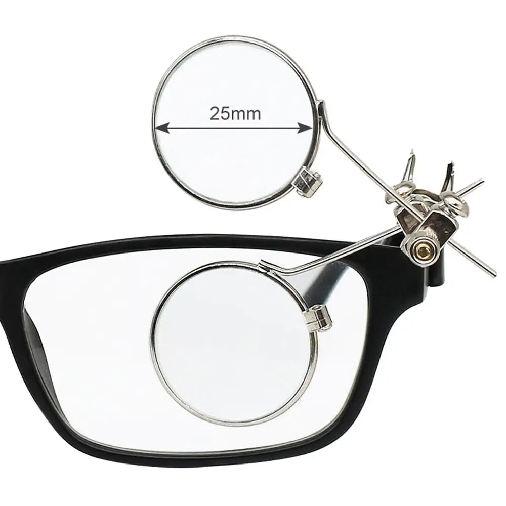 Rotatable MINI Magnifier 10X Double Lenses Magnifying Glass Stainless Steel Clip Magnifier Diameter 25mm Monocular Magnifier Oasis Select