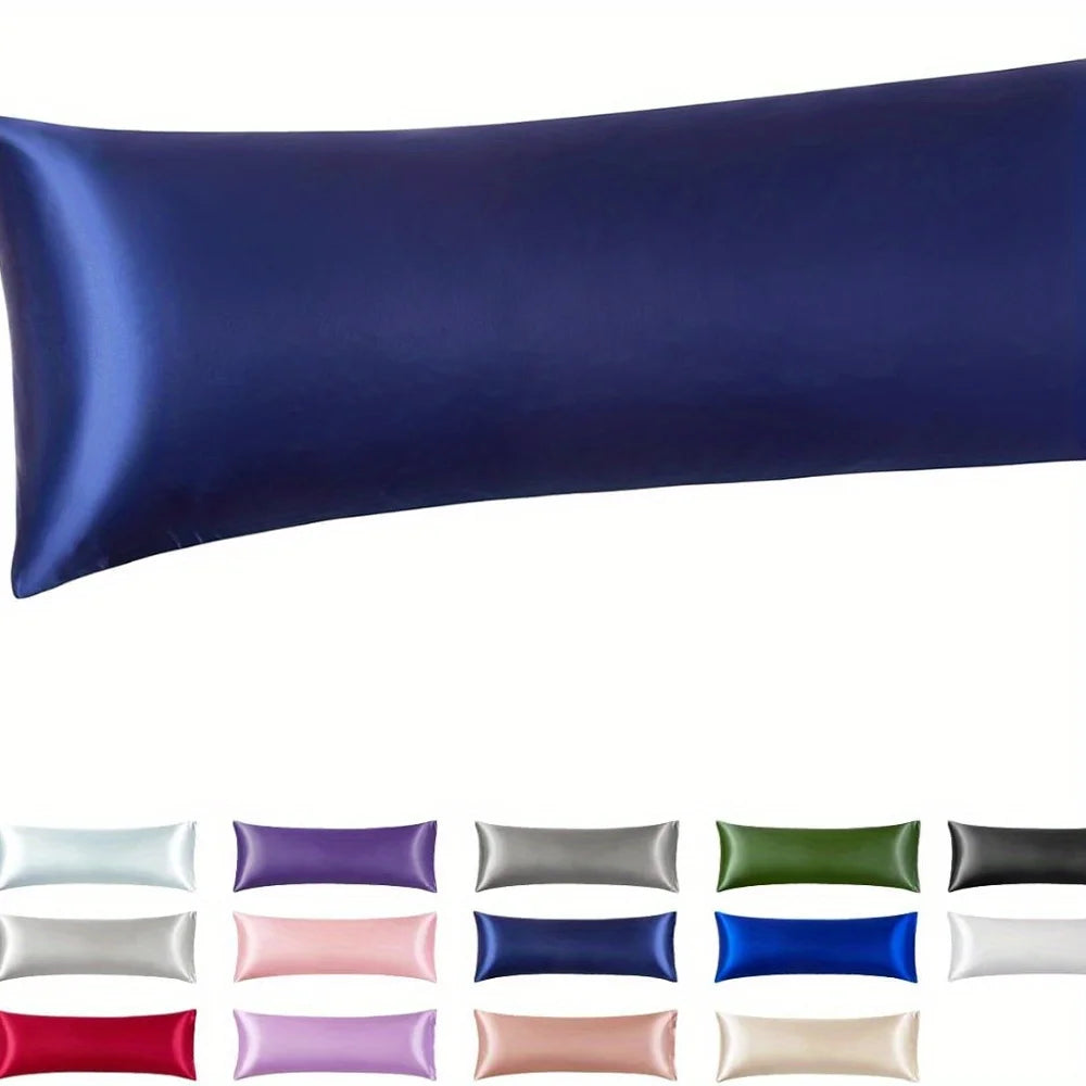 Silk Like Satin Pillowcase Standard Size, Black Smooth and Cooling Satin-Silk Pillow Cases for Hair and Skin Oasis Select NAVY 51X137cm