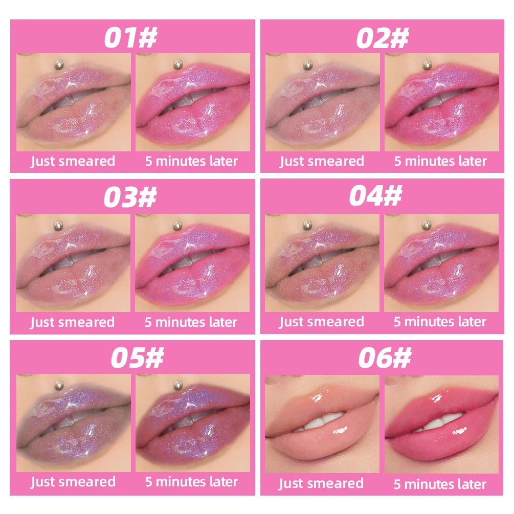 QIBEST Color Changing Lip Oil – Glitter Gloss & Balm