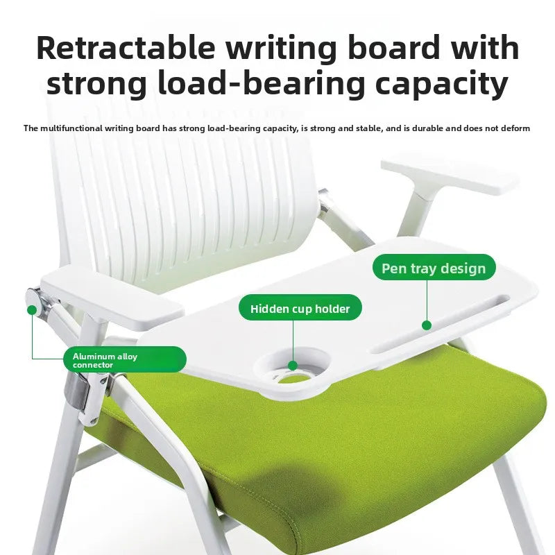 Foldable training table and chair integrated staff mesh conference chair training chair with writing tablet Oasis Select
