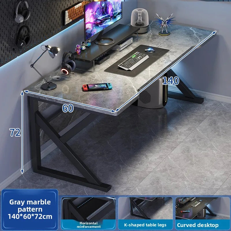 Gaming table Modern simple desktop video game competitive table Simple office learning computer table Oasis Select Grey-140-60cm