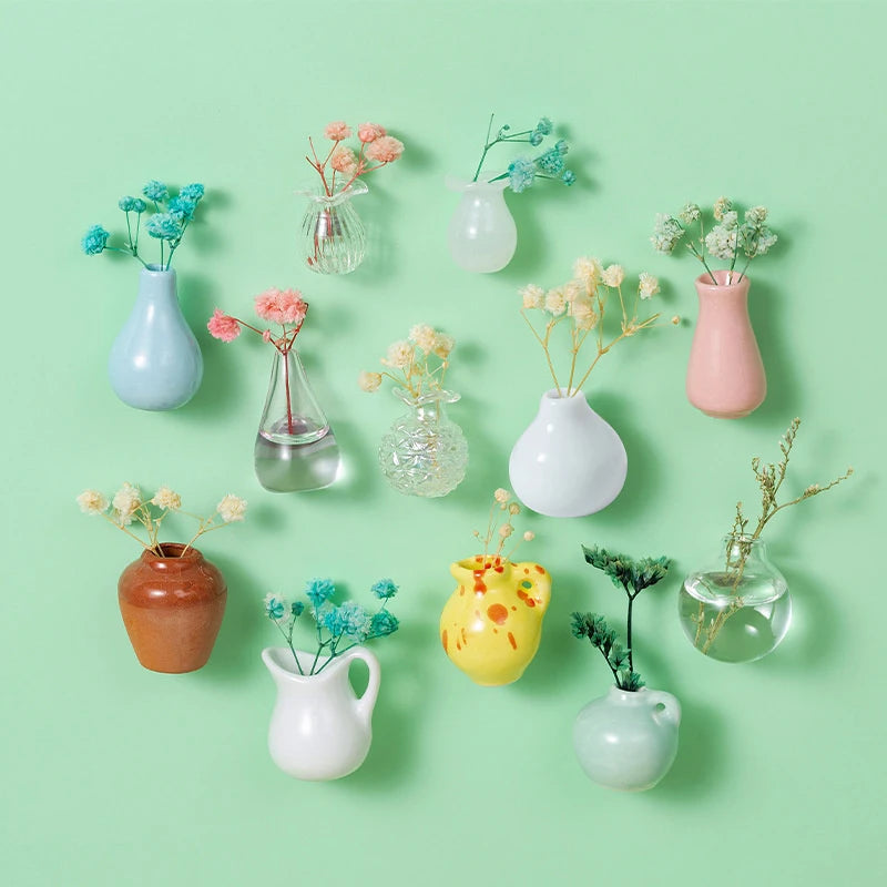 Small Vase Refrigerator Magnets with Optimum Strength, 1/2/3 Pack Resin 3D Flower Pot Fridge Decor for Home Adornment Oasis Select