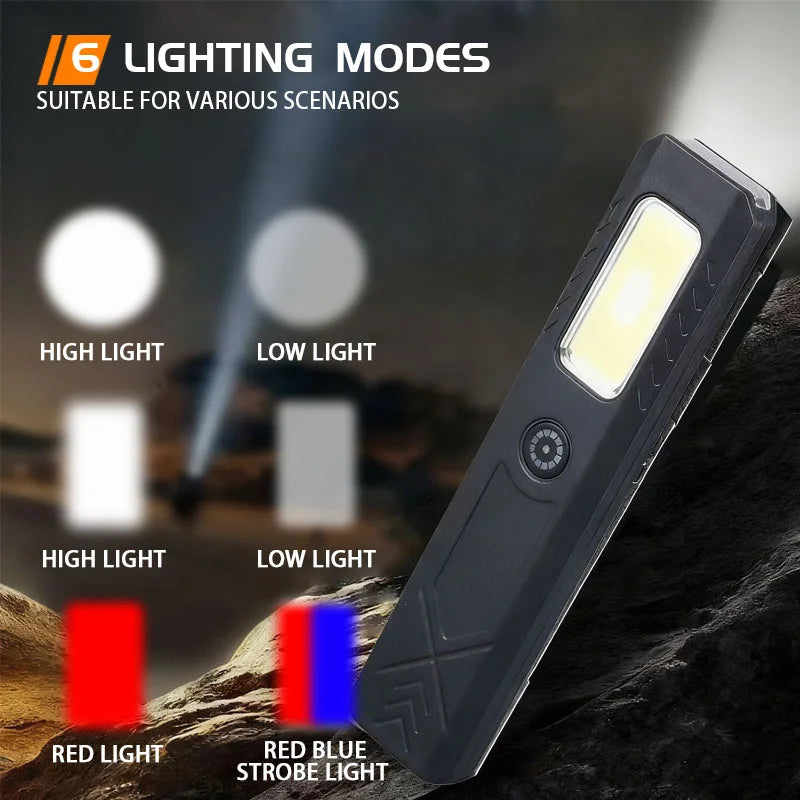 Mini COB LED Flashlight 600LM Rechargeable USB-C | Pen Clip