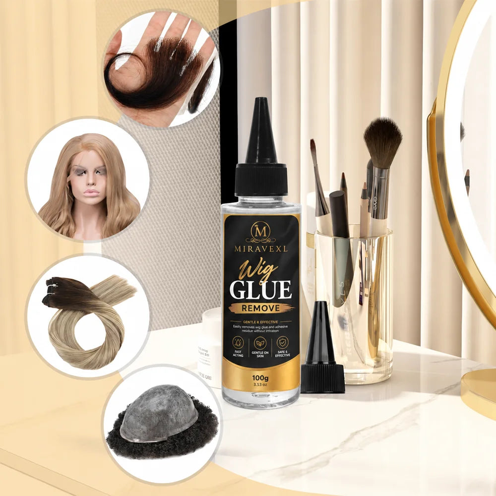 MIRAVEXL Wig Glue Remove— Suitable for wig tape, lace hairpieces, and tape-in hair extensions; gently dissolves the bond. Oasis Select