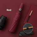 Auto Open Close Compact Travel Umbrella – UV & Rain Protection Compact Travel Umbrella Oasis Select Wine red 10K iron