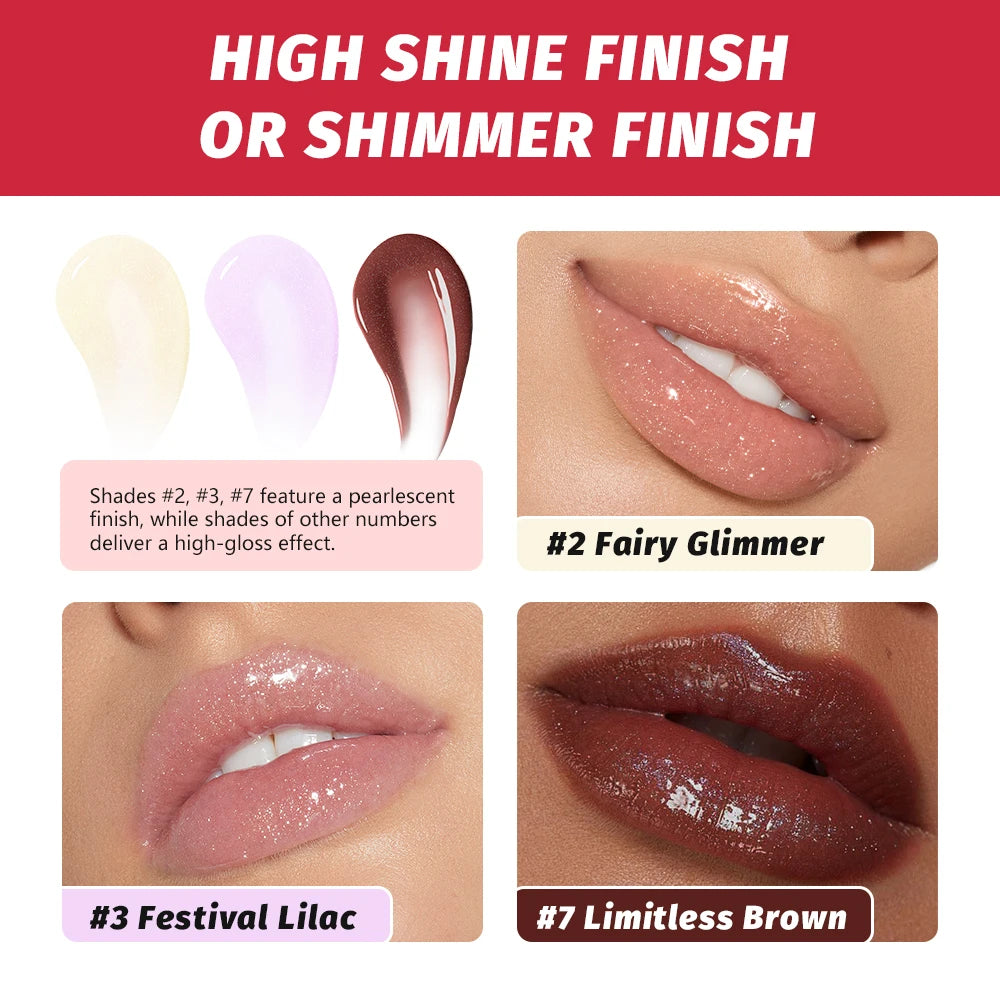Plumping Lip Gloss Non-Sticky Boosted Mirror Shine And Volume Lip Skin Smooths Hydrating Moisturizing Lip Gloss Cosmetics Oasis Select