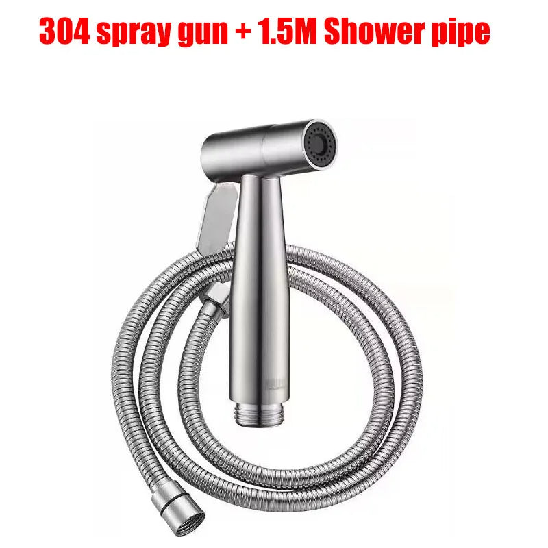 Portable Bidet Toilet Sprayer Stainless Steel Hand Held Spray Toilet Shower Wc Dual Control Angle Valve Bathroom Accessories Oasis Select Package E 2 in 1 G1/2