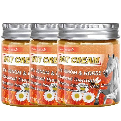 Advanced Thermal Bee Venom & Horse Oil Hot Cream for Joint Skin Care, Tighten & Moisturize & Firm. Oasis Select Silver 100g