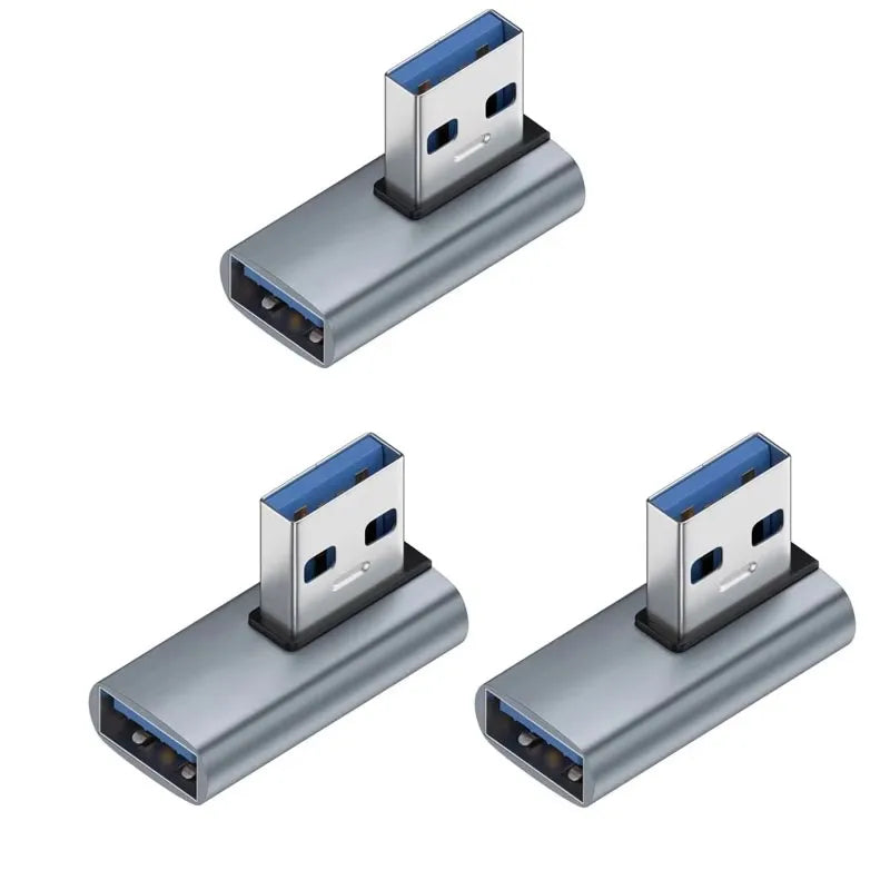 1-5pcs 90 Degree USB to USB Adapter Right Angle USB 3.0 Male to USB Female for Laptop Oasis Select Blue 3Pcs