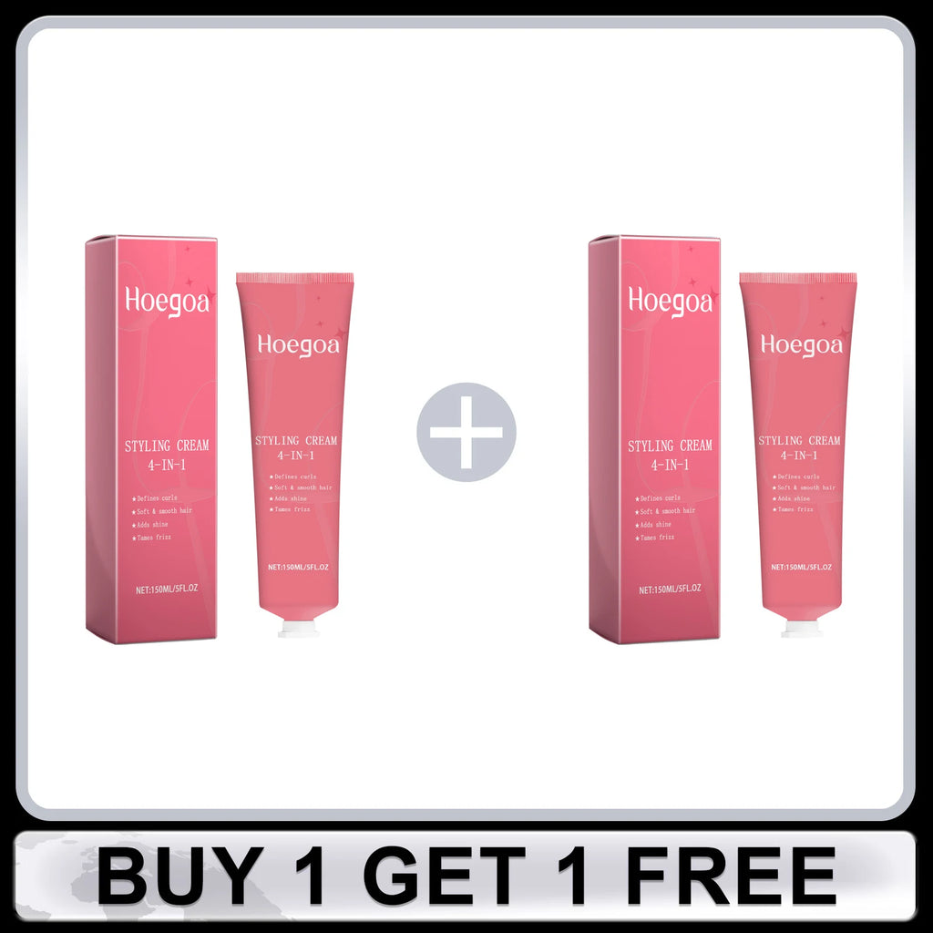 HOEGOA 4-in-1 Hair Styling Cream | Curl Define & Frizz Control