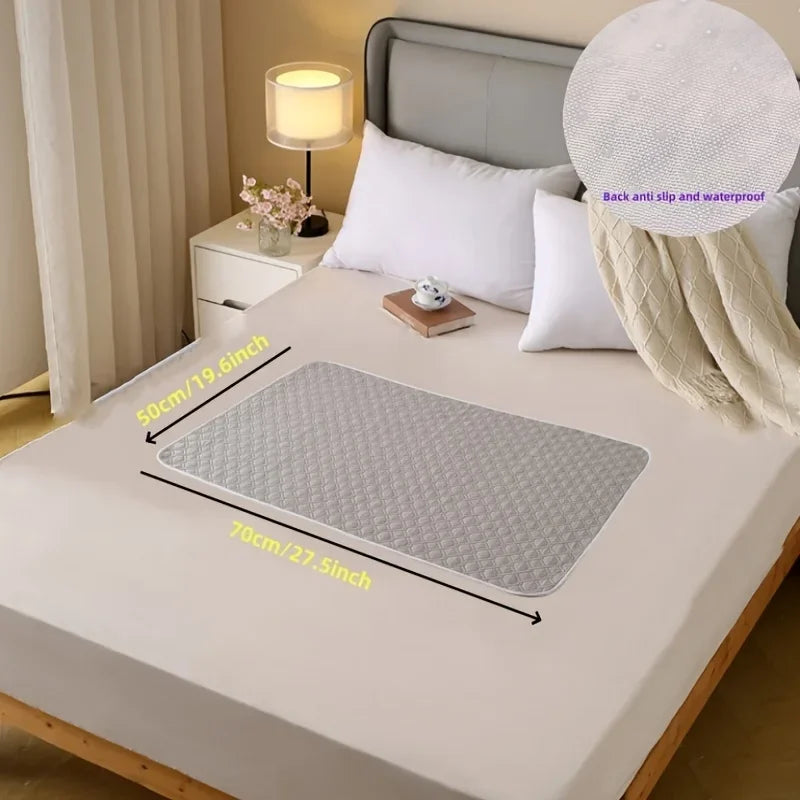 Leak-Proof Washable Incontinence Pad - Counter-slip Non-Woven Fabric Bed Mat for Seniors, Pets, Menstruation & Home Use Oasis Select grey-50x70cm