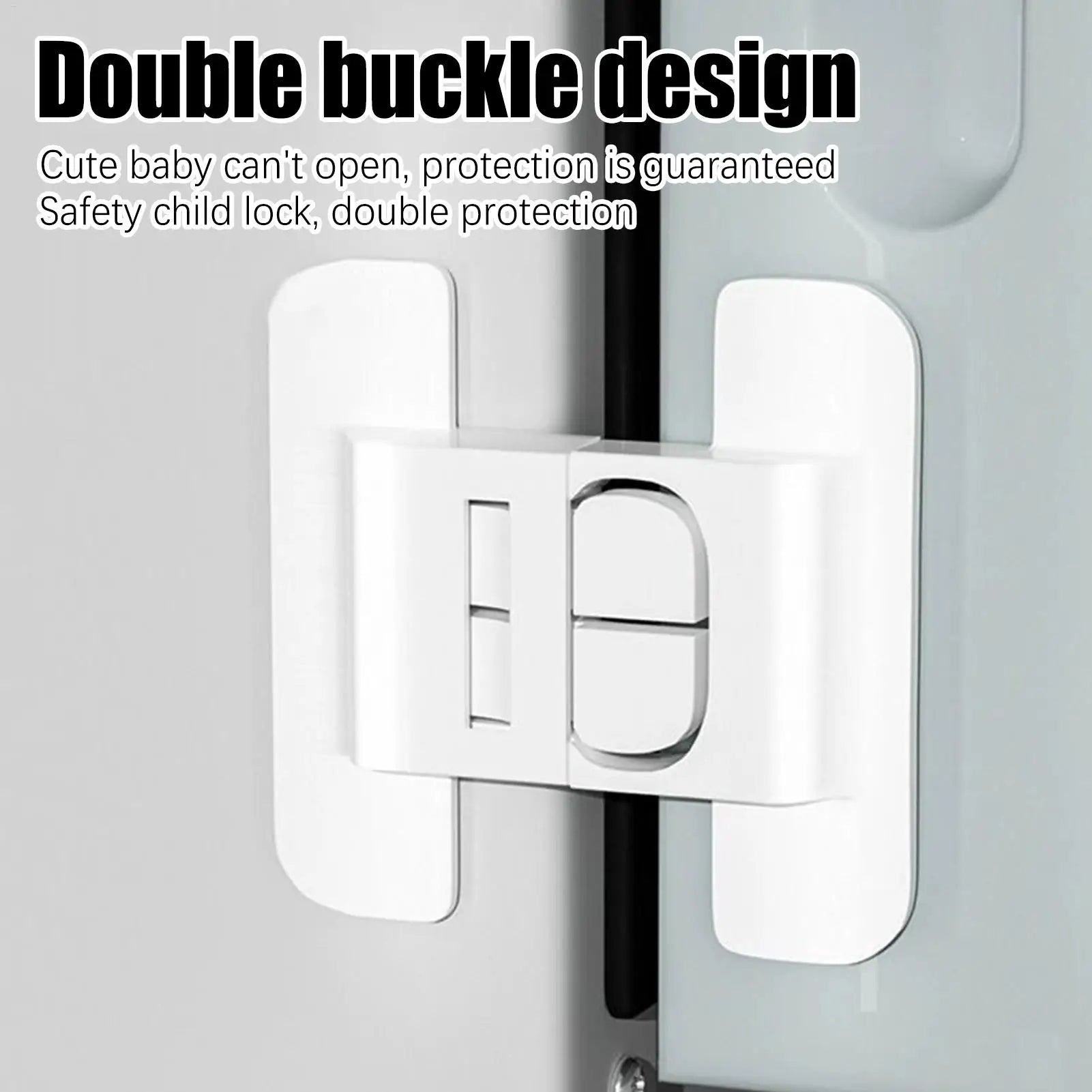 2PCS Fridge Door Lock Refrigerator Door Fixed Buckle Punch-free Self-Adhesive Fridge Door Closer Anti-open Buckle for Kitchen Oasis Select