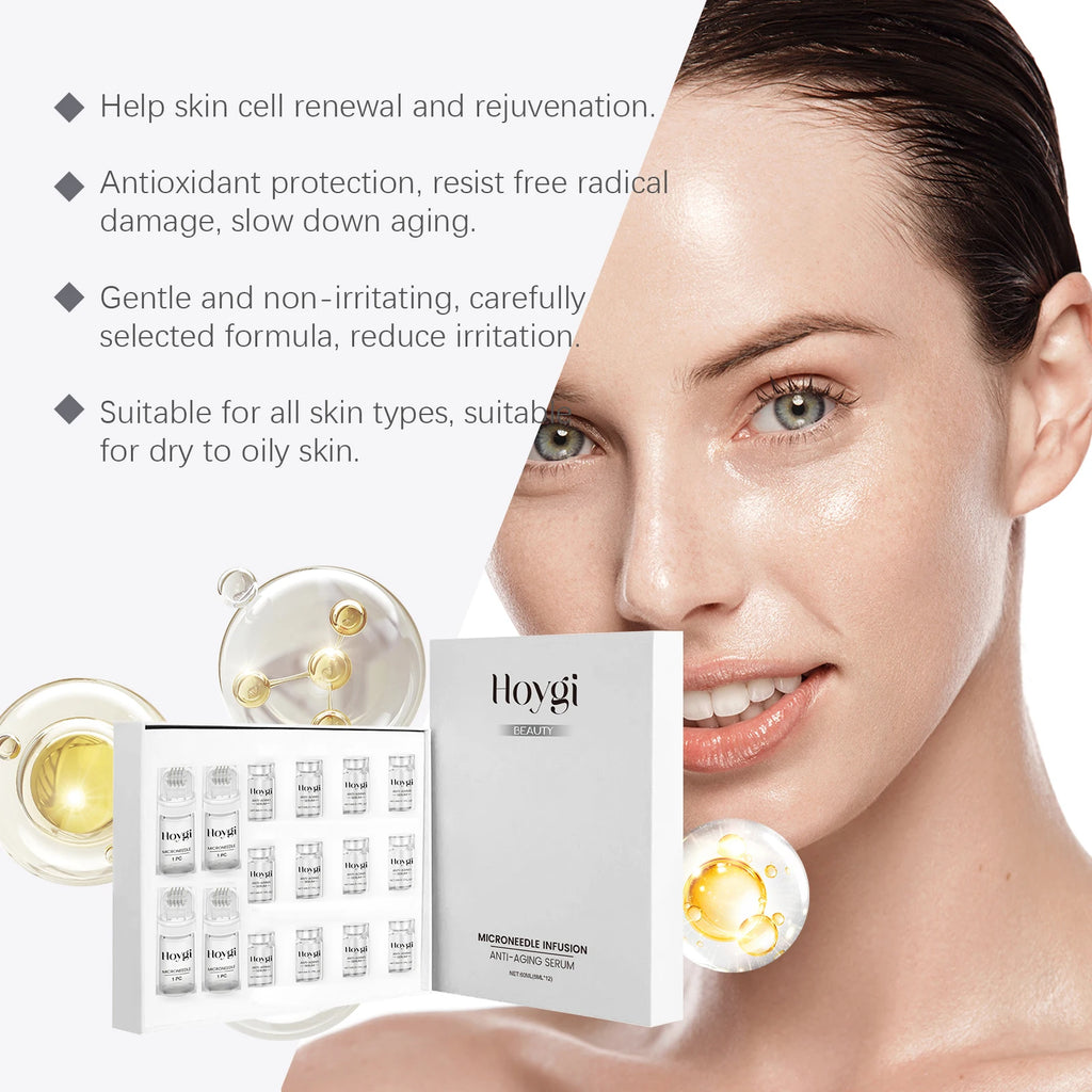 Firming Facial Serum Set with Microneedle Roller Anti-Aging Tightening Hydrating Facial Essence Fade Smoothing Skin Beauty Oasis Select