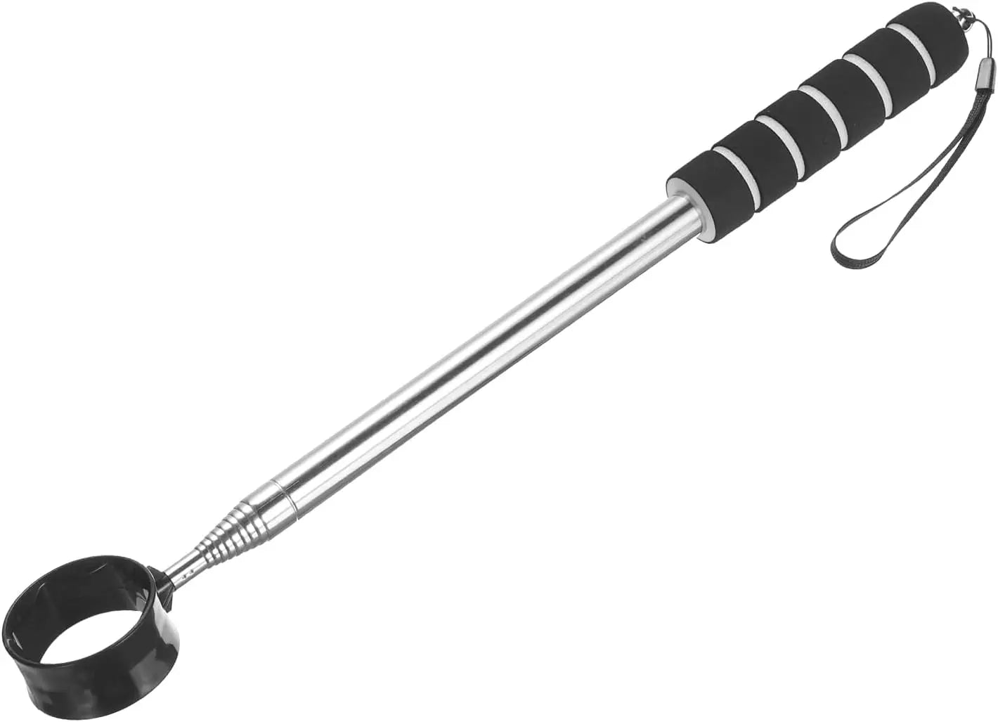 Telescopic Golf Ball Retriever Extendable Aluminum Shaft Lightweight Grabber Lanyard Pond Lake Water Hazard Golf Accessories Oasis Select Black