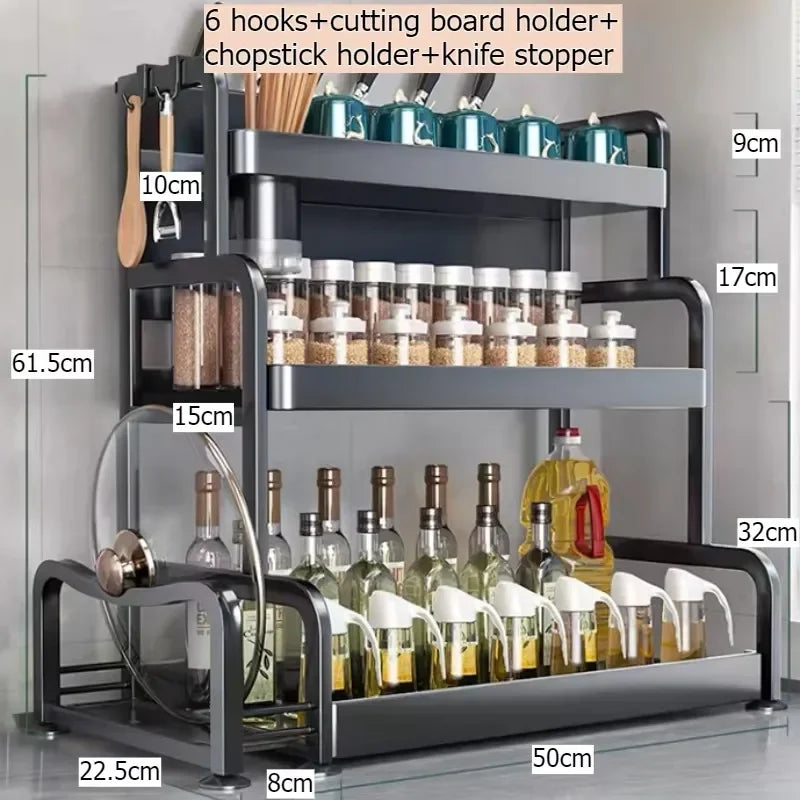 Multi-functional Household Cutting Board Seasoning Storage Rack